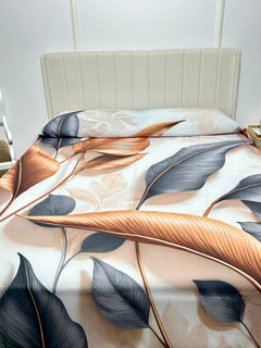 Copriletto Irge Foglie Grigio