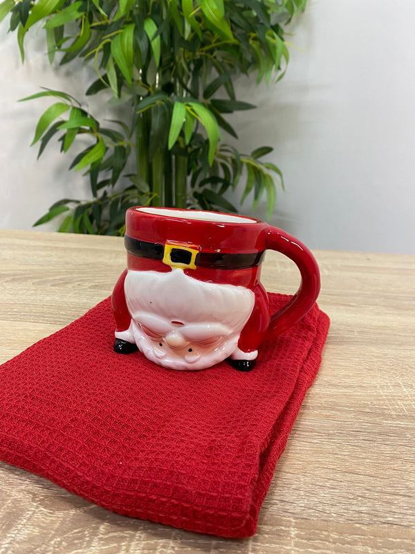 Tazza Babbo Natale Sotto Sopra + Strofinacci