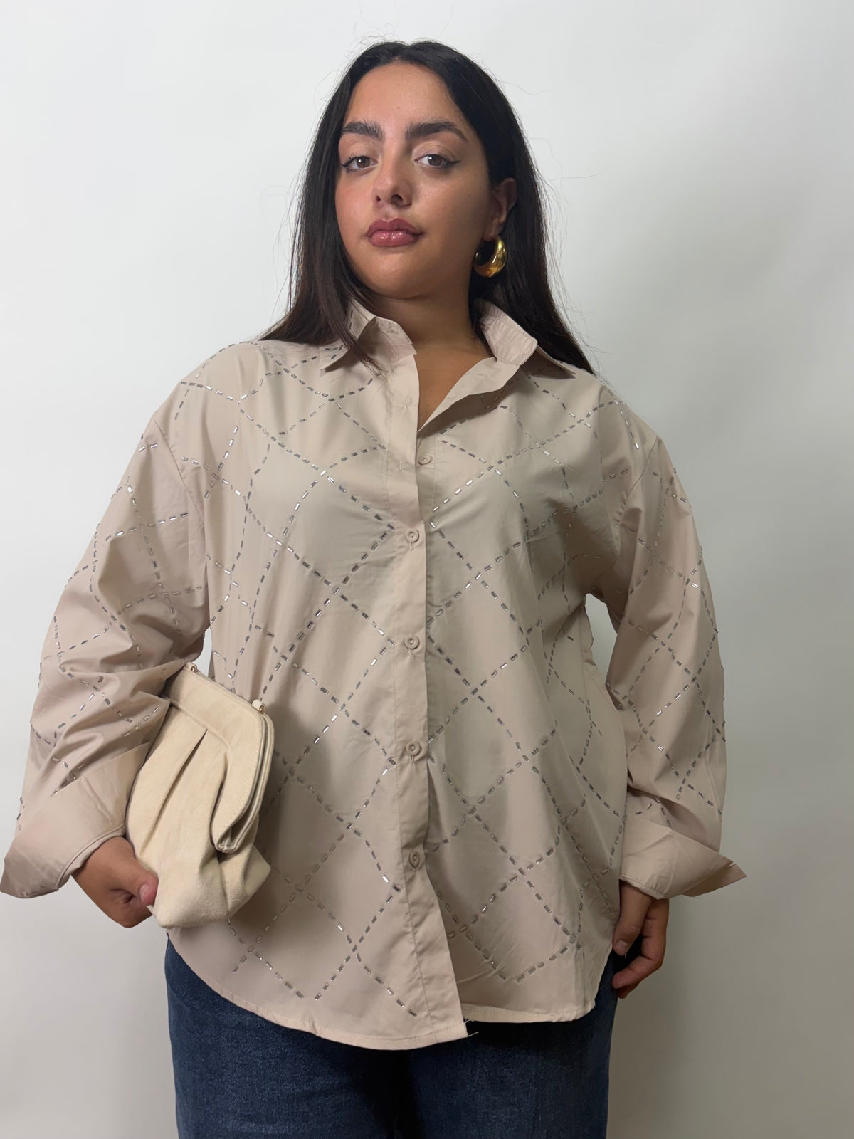Camicia Strass Curvy 8707