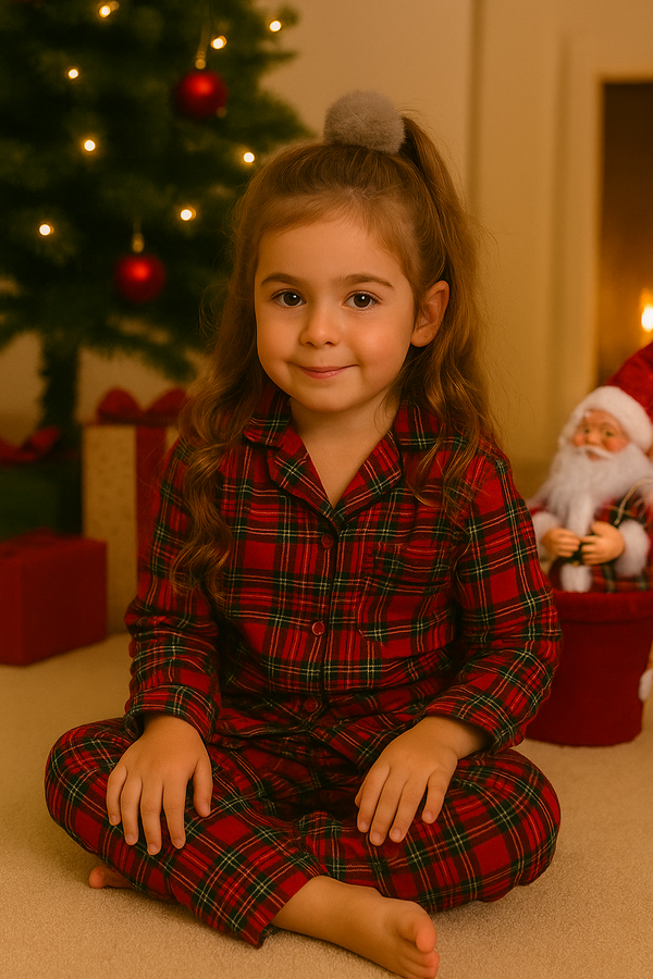 Pigiama Bimbi  Scozzese Rosso