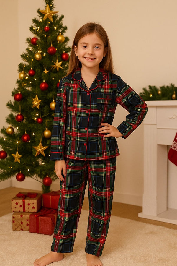 Pigiama Scozzese Blu Bimbi