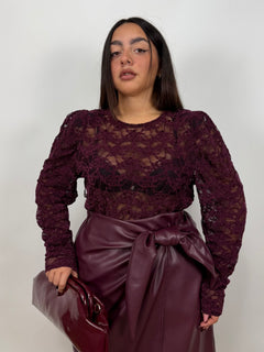 Maglia Macramè Bordeaux Curvy  260996