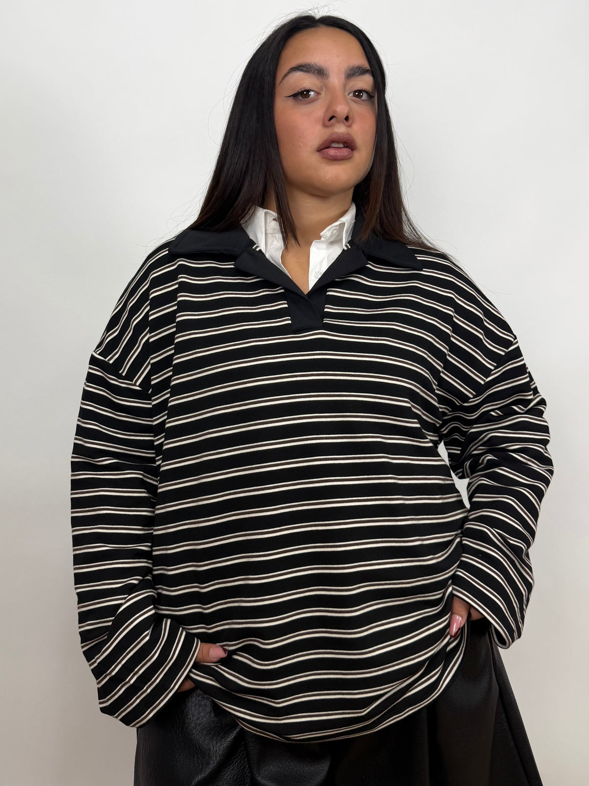 Felpa Righe Curvy 29597