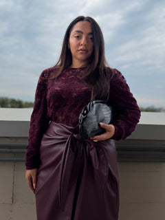 Maglia Macramè Bordeaux Curvy  260996