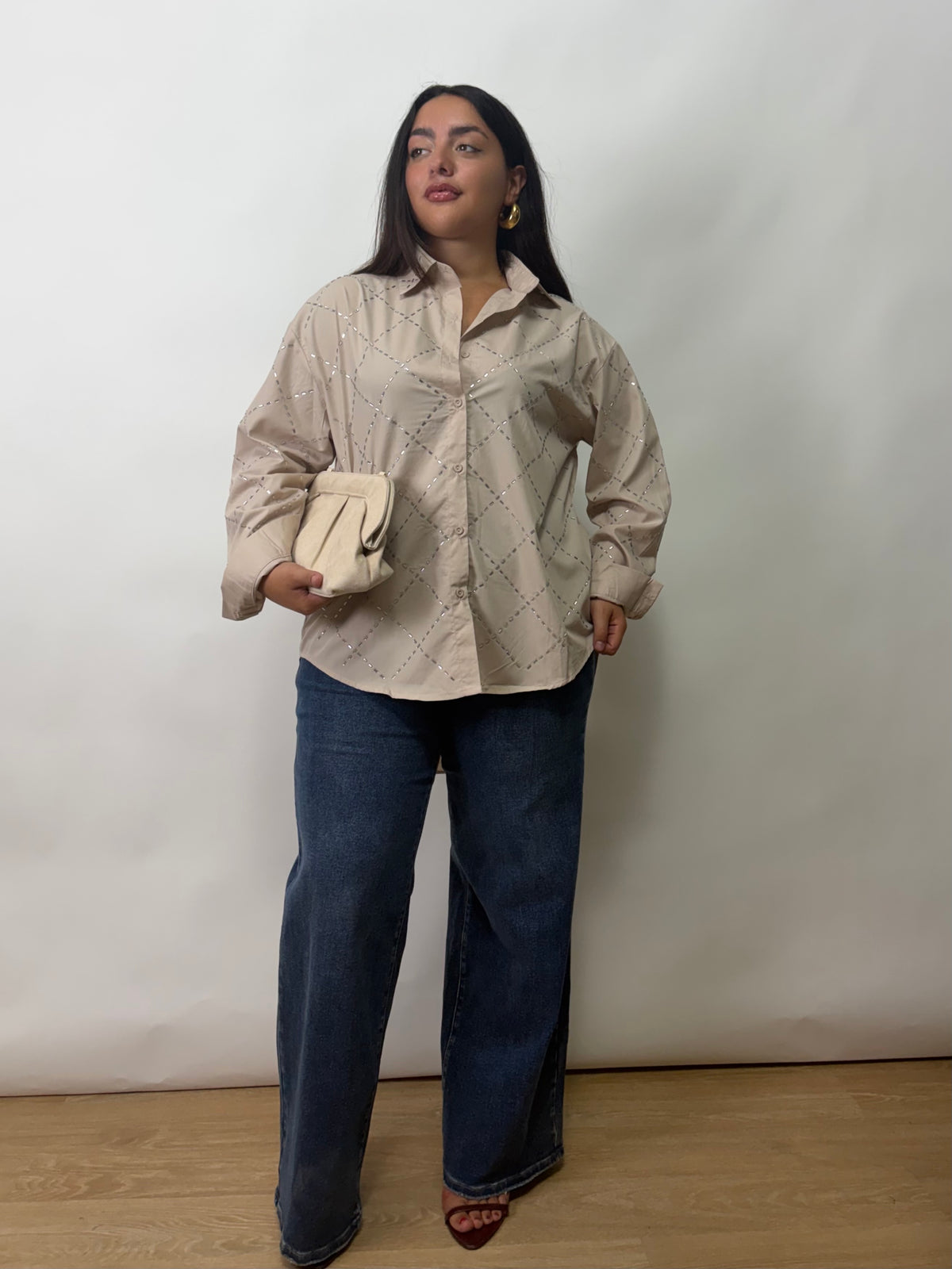Camicia Strass Curvy 8707