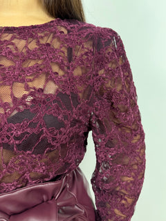 Maglia Macramè Bordeaux Curvy  260996