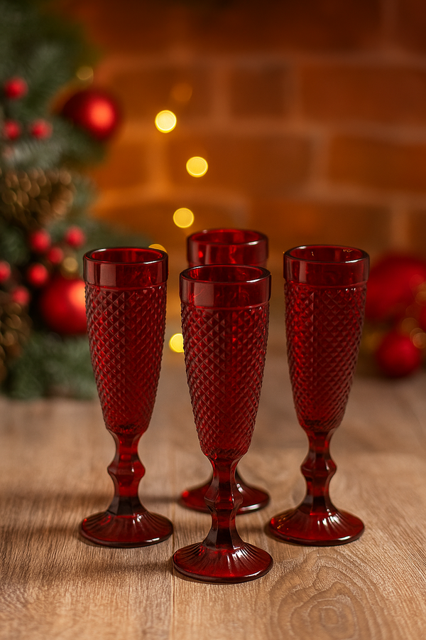 6 Calici Di Vetro Natalizi