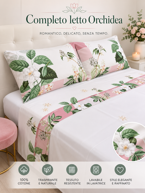 Completo Letto Matr. Orchidea